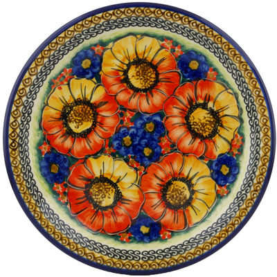 Polish Pottery Plate 10&quot; Bright Beauty UNIKAT