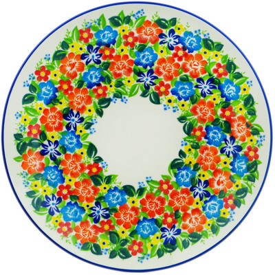 Polish Pottery Plate 10&quot; Bright Wildflowers UNIKAT