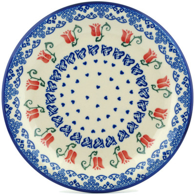 Polish Pottery Plate 10&quot; Butterfly Tulips