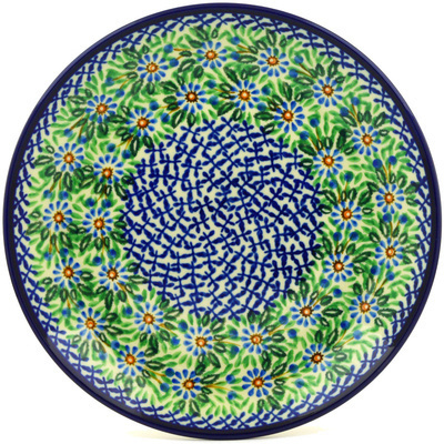 Polish Pottery Plate 10&quot; Chicory Wreath