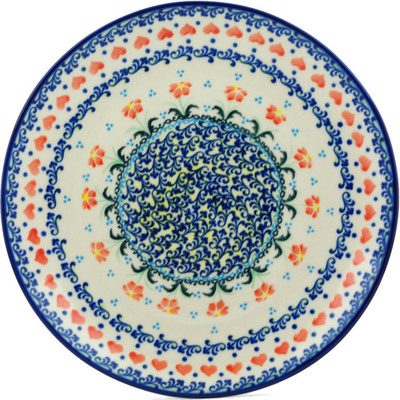 Polish Pottery Plate 10&quot; Circle Of Hearts