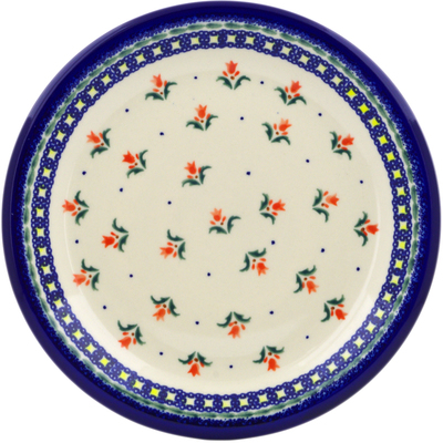 Polish Pottery Plate 10&quot; Cocentric Tulips