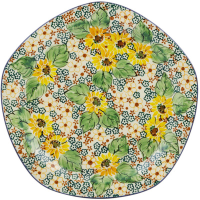 Polish Pottery Plate 10&quot; Country Sunflower UNIKAT