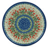 Polish Pottery Plate 10&quot; Crimson Bells