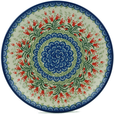 Polish Pottery Plate 10&quot; Crimson Bells