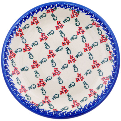 Polish Pottery Plate 10&quot; Crimson Trellis