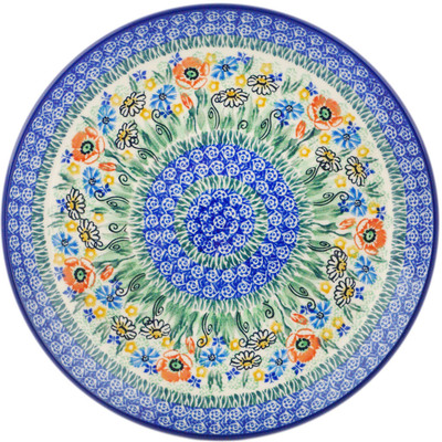 Polish Pottery Plate 10&quot; Daisies And Delight UNIKAT