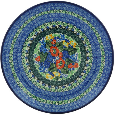 Polish Pottery Plate 10&quot; Daisies In The Meadow UNIKAT