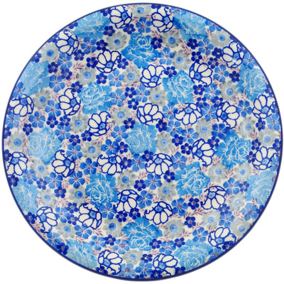 Polish Pottery Plate 10&quot; Divine Blues UNIKAT