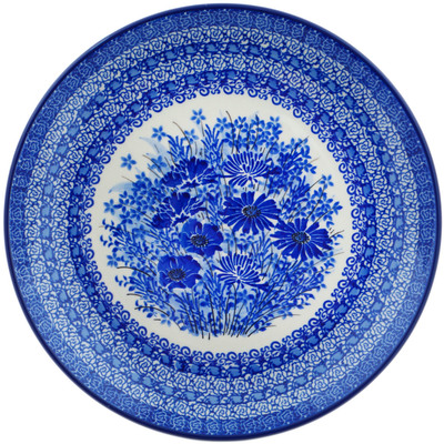 Polish Pottery Plate 10&quot; Dreams In Blue UNIKAT