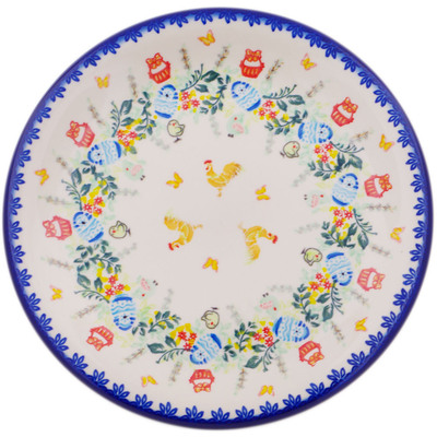 Polish Pottery Plate 10&quot; Easter Basket Galore UNIKAT