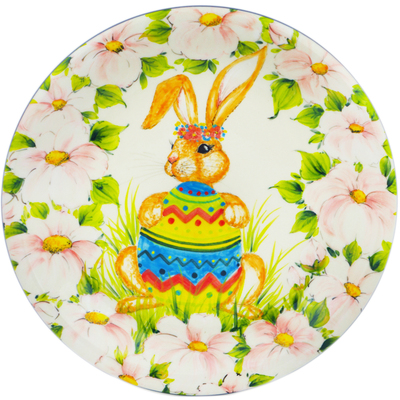 Polish Pottery Plate 10&quot; Easter Rabbit