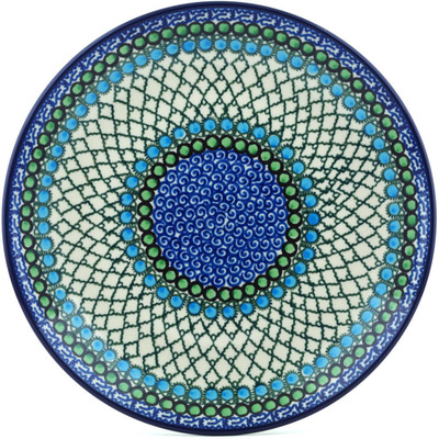 Polish Pottery Plate 10&quot; Emerald Basket UNIKAT