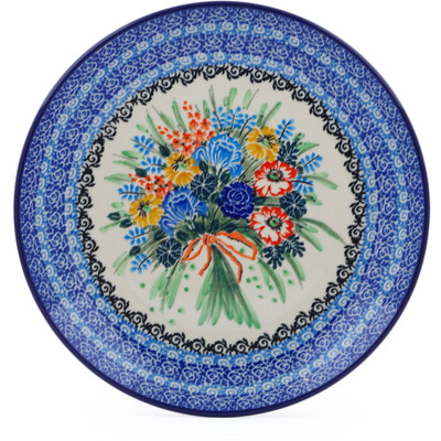 Polish Pottery Plate 10&quot; Fall Bouquet UNIKAT