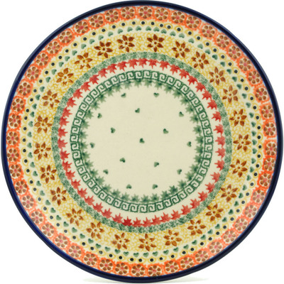 Polish Pottery Plate 10&quot; Fall Leaves