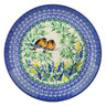 Polish Pottery Plate 10&quot; Feathered Friends UNIKAT