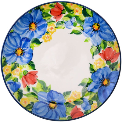Polish Pottery Plate 10&quot; Feel-good Florals UNIKAT