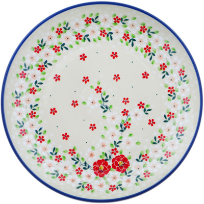 Polish Pottery Plate 10&quot; Festive Misteltoe UNIKAT