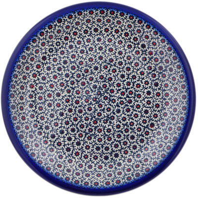 Polish Pottery Plate 10&quot; Field Of Black Daisies