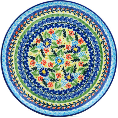 Polish Pottery Plate 10&quot; Flor-de-lis UNIKAT