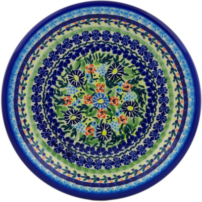 Polish Pottery Plate 10&quot; Flor-de-lis UNIKAT
