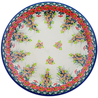 Polish Pottery Plate 10&quot; Flora Fantasia UNIKAT