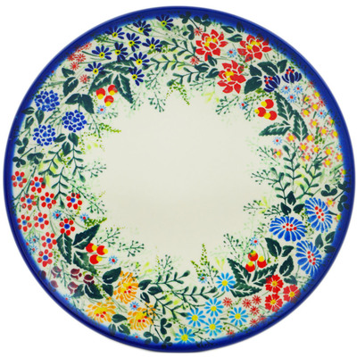 Polish Pottery Plate 10&quot; Floral Abundance UNIKAT