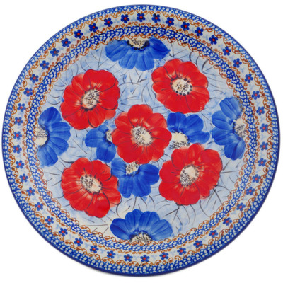 Polish Pottery Plate 10&quot; Floral Gem UNIKAT