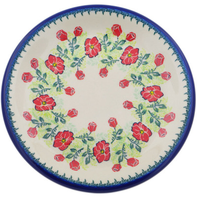 Polish Pottery Plate 10&quot; Flower-bud Wreath UNIKAT