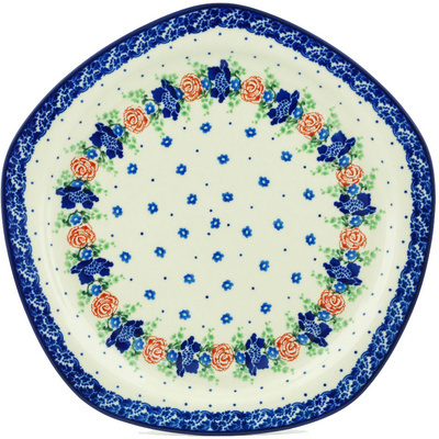 Polish Pottery Plate 10&quot; Flower Passion