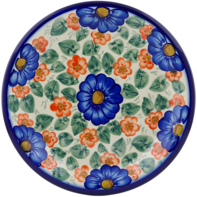 Polish Pottery Plate 10&quot; Flowers In Bloom UNIKAT