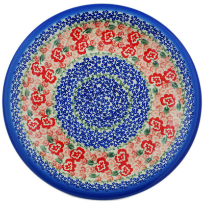 Polish Pottery Plate 10&quot; Fluctuating Pansy&#039;s