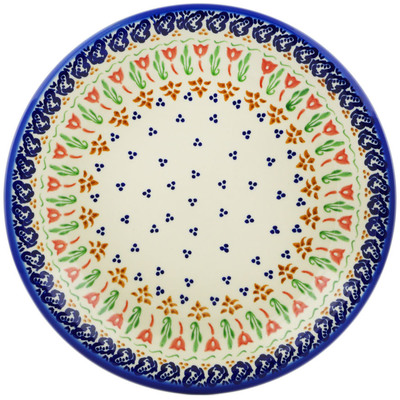 Polish Pottery Plate 10&quot; Fluttering Tulips