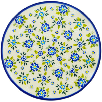 Polish Pottery Plate 10&quot; Forget-me-not Field