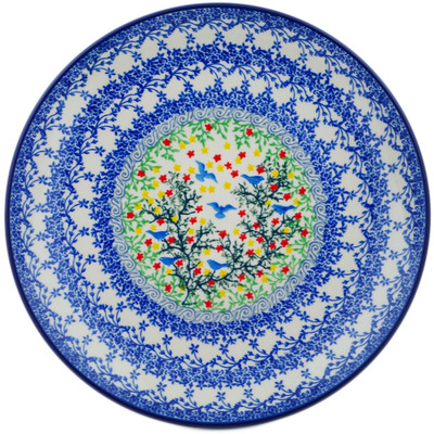 Polish Pottery Plate 10&quot; Free Flock UNIKAT