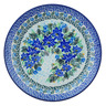 Polish Pottery Plate 10&quot; Frosty Flowers UNIKAT