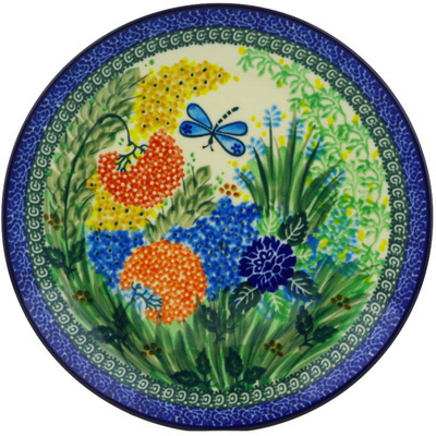 Polish Pottery Plate 10&quot; Garden Delight UNIKAT