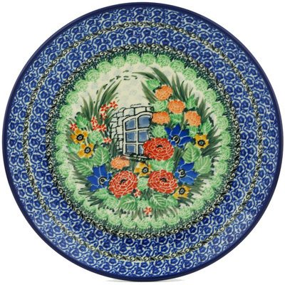 Polish Pottery Plate 10&quot; Garden Dreams UNIKAT