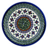 Polish Pottery Plate 10&quot; Gingham Flowers