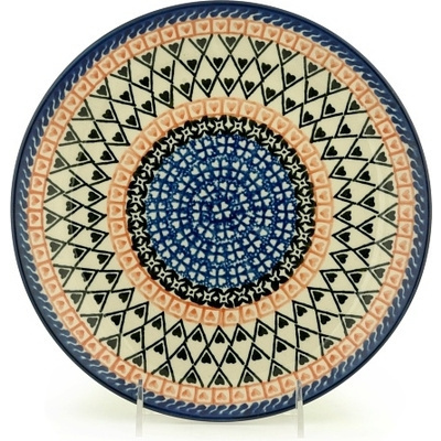 Polish Pottery Plate 10&quot; Heart Basket