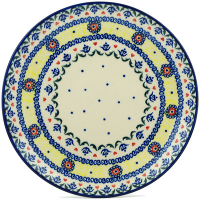 Polish Pottery Plate 10&quot; Hearts Around Hearts