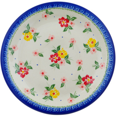 Polish Pottery Plate 10&quot; Hibiscus Splendor