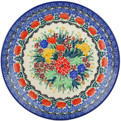 Polish Pottery Plate 10&quot; Hidden Pines UNIKAT