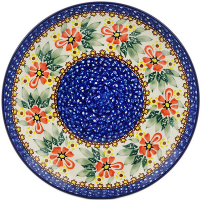 Polish Pottery Plate 10&quot; Hidden Sunflower UNIKAT