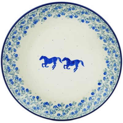 Polish Pottery Plate 10&quot; Horse Gallop