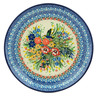 Polish Pottery Plate 10&quot; Hummingbird Meadow UNIKAT