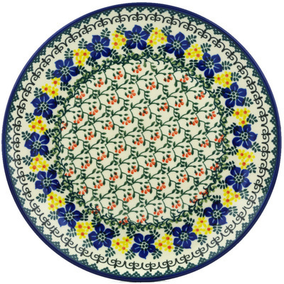 Polish Pottery Plate 10&quot; Lace With Flowers