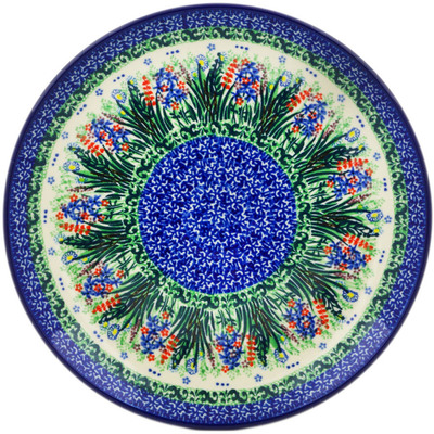 Polish Pottery Plate 10&quot; Lakeside Blooms UNIKAT