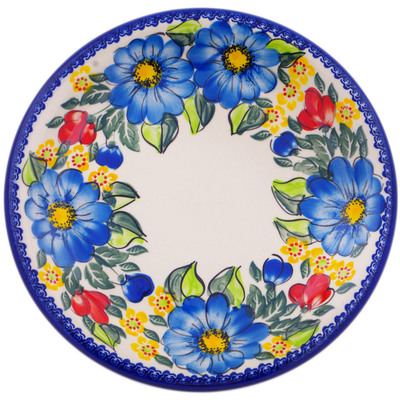 Polish Pottery Plate 10&quot; Lapis Beauty UNIKAT