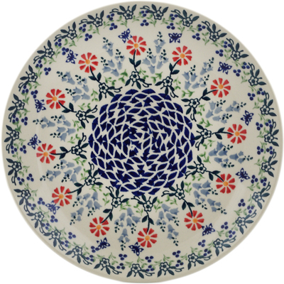 Polish Pottery Plate 10&quot; Last Summer Flowers